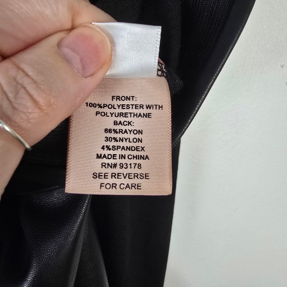 Philosophy Republic Clothing Womens Faux Leather Paneled Leggings Black XL - Picture 5 of 5